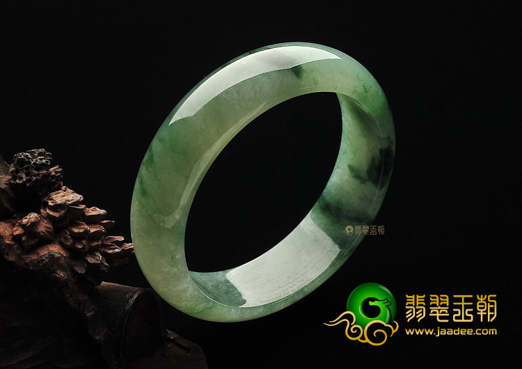 冰种飘花缅甸翡翠A货手镯(57.9mm)