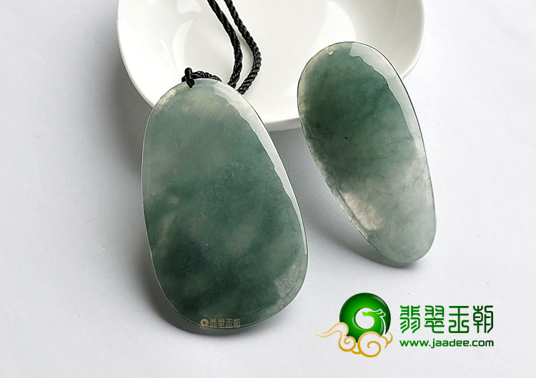 (超值推荐)冰种晴水缅甸翡翠A货龙牌挂件(一对)