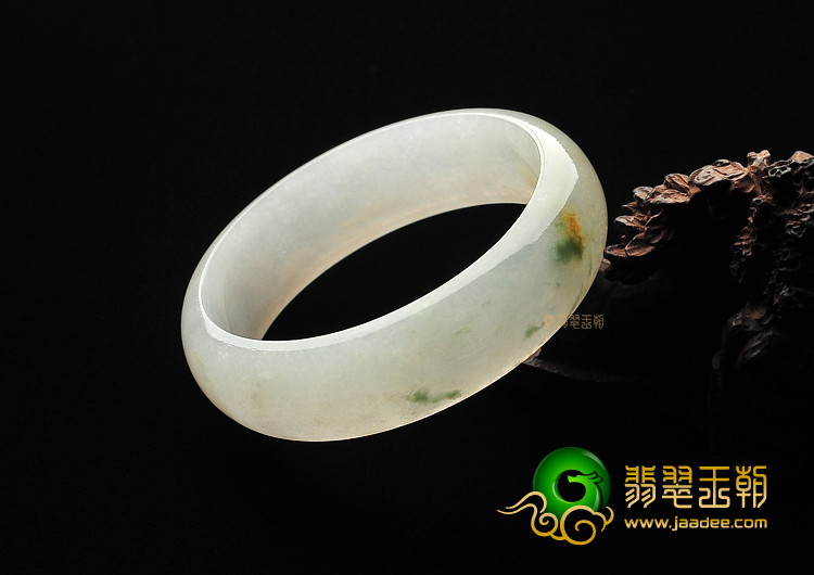冰种略飘花缅甸翡翠A货手镯(52.1mm)