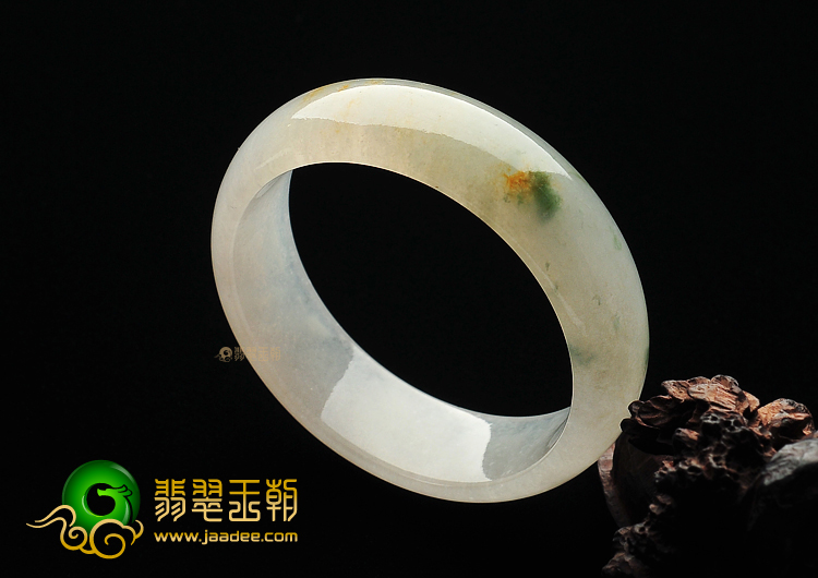 冰种略飘花缅甸翡翠A货手镯(52.1mm)