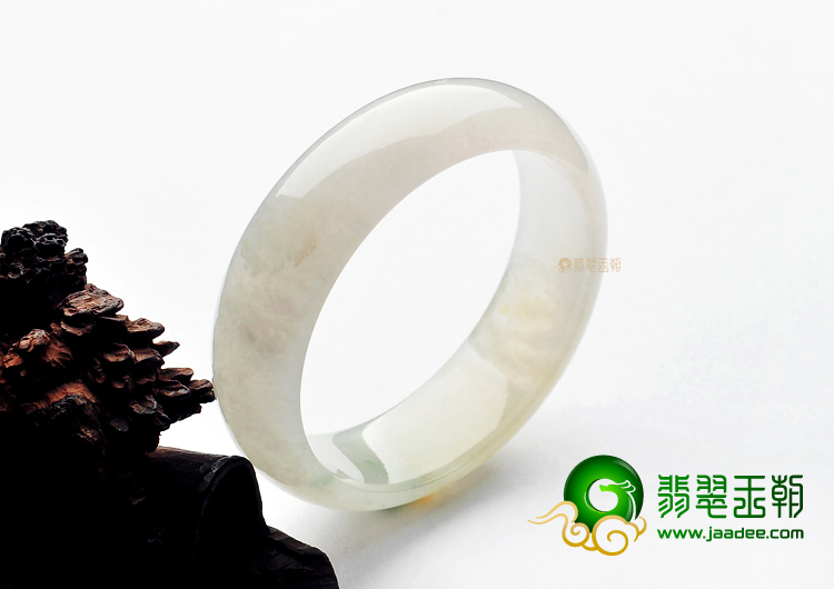 冰种略飘花缅甸翡翠A货手镯(52.1mm)