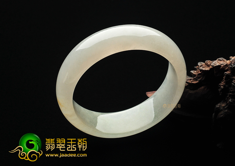 冰种略飘花缅甸翡翠A货手镯(52.1mm)
