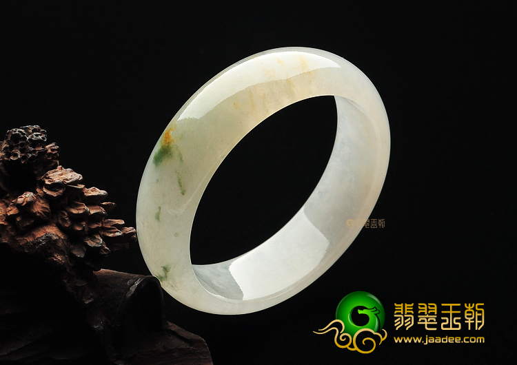 冰种略飘花缅甸翡翠A货手镯(52.1mm)