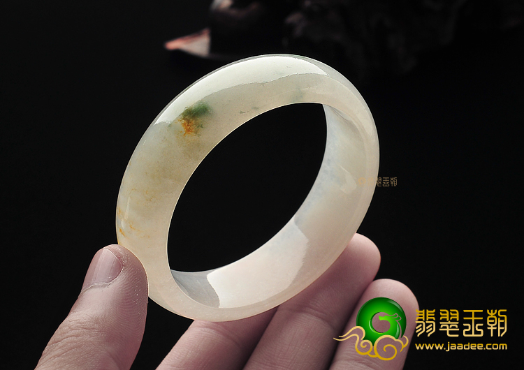 冰种略飘花缅甸翡翠A货手镯(52.1mm)