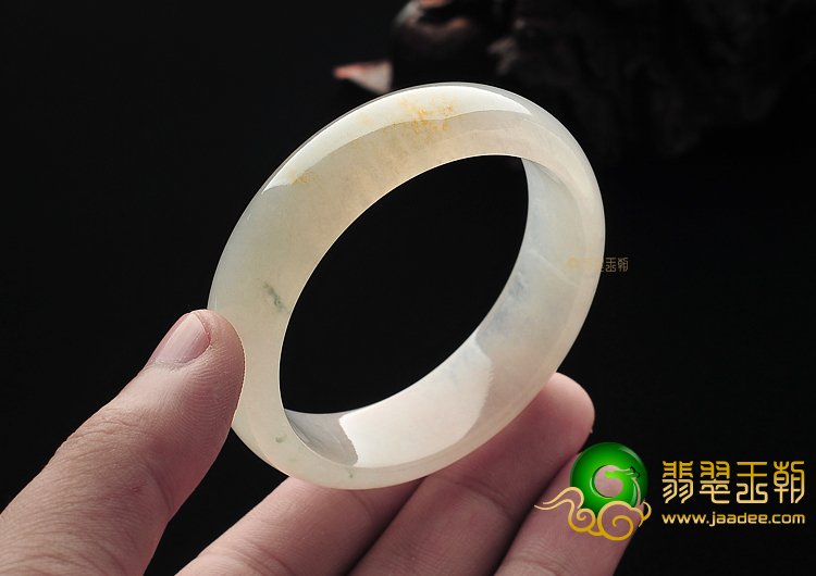 冰种略飘花缅甸翡翠A货手镯(52.2mm)