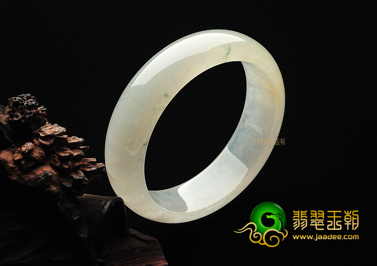 冰种略飘花缅甸翡翠A货手镯(52.2mm)