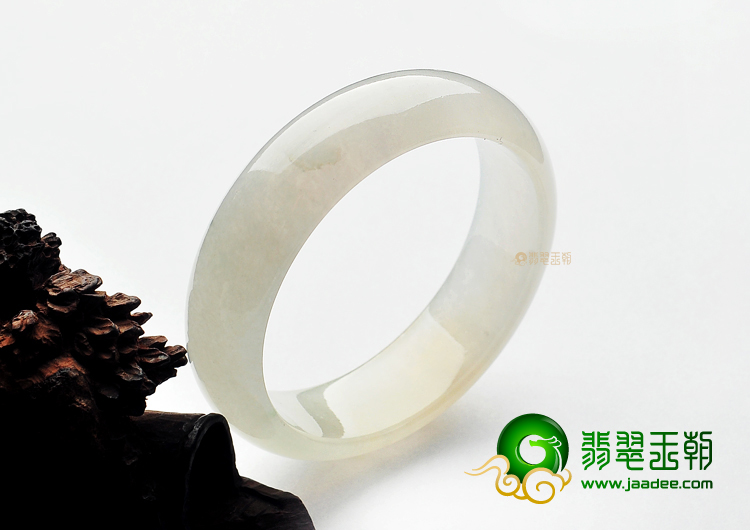 冰种略飘花缅甸翡翠A货手镯(52.2mm)