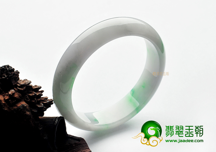 糯冰种飘翠缅甸翡翠A货手镯(58.8mm)