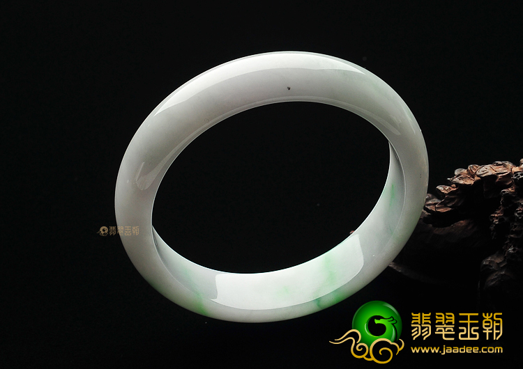 糯冰种飘翠缅甸翡翠A货手镯(58.8mm)