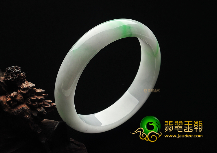 糯冰种飘翠缅甸翡翠A货手镯(58.8mm)