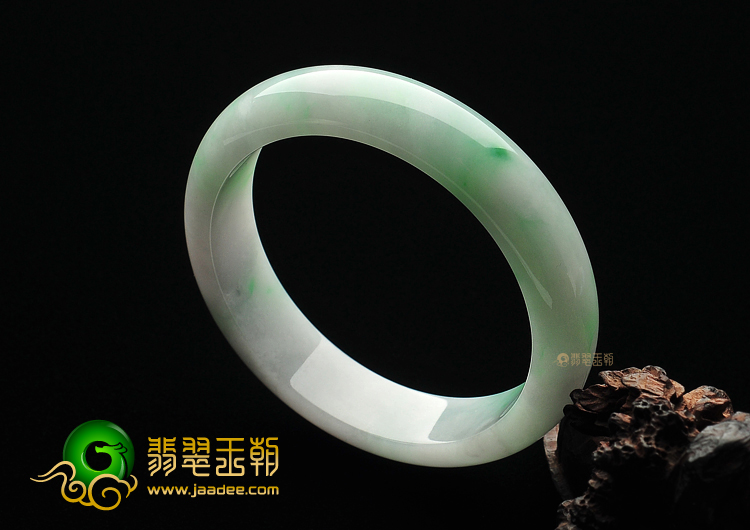 糯冰种飘翠缅甸翡翠A货手镯(56.9mm)