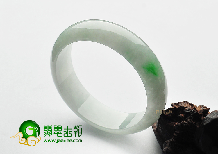 糯冰种飘翠缅甸翡翠A货手镯(57.3mm)