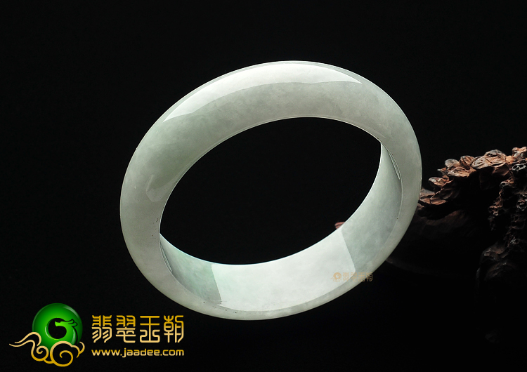 糯冰种飘翠缅甸翡翠A货手镯(57.3mm)