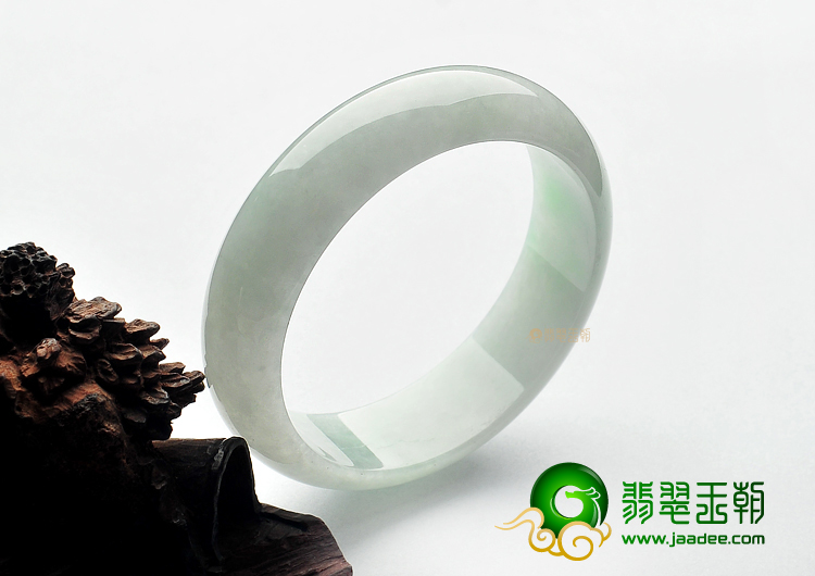 糯冰种飘翠缅甸翡翠A货手镯(57.3mm)