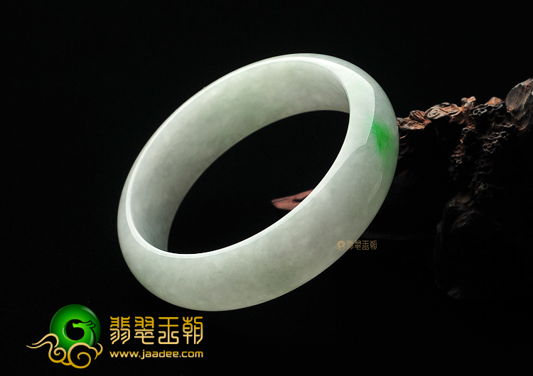 糯冰种飘翠缅甸翡翠A货手镯(57.3mm)