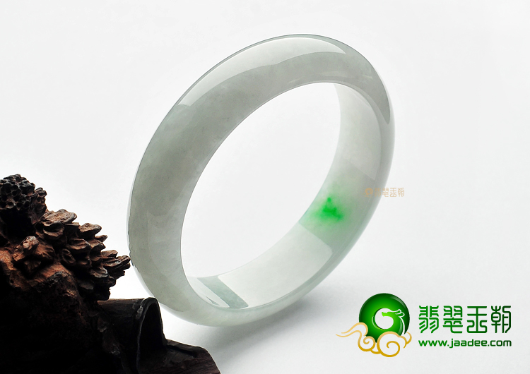 糯冰种飘翠缅甸翡翠A货手镯(60.6mm)