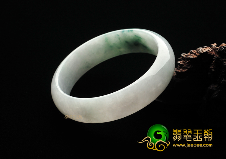 糯冰种飘花缅甸翡翠A货手镯(59.3mm)
