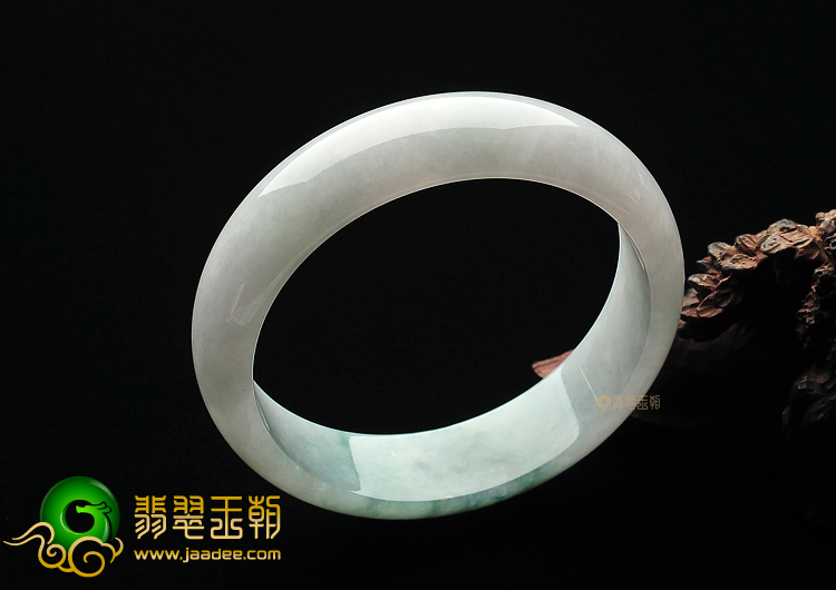糯冰种飘花缅甸翡翠A货手镯(59.3mm)