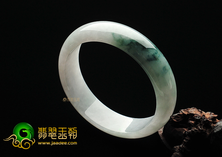 糯冰种飘花缅甸翡翠A货手镯(59.3mm)
