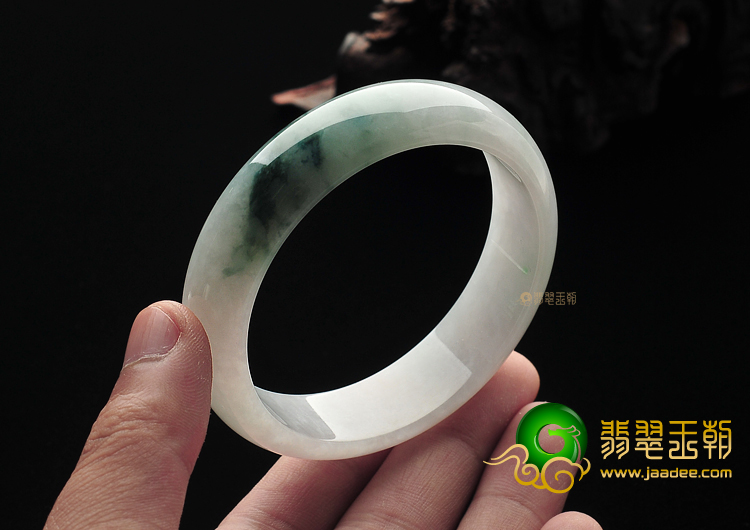 糯冰种飘花缅甸翡翠A货手镯(59.3mm)