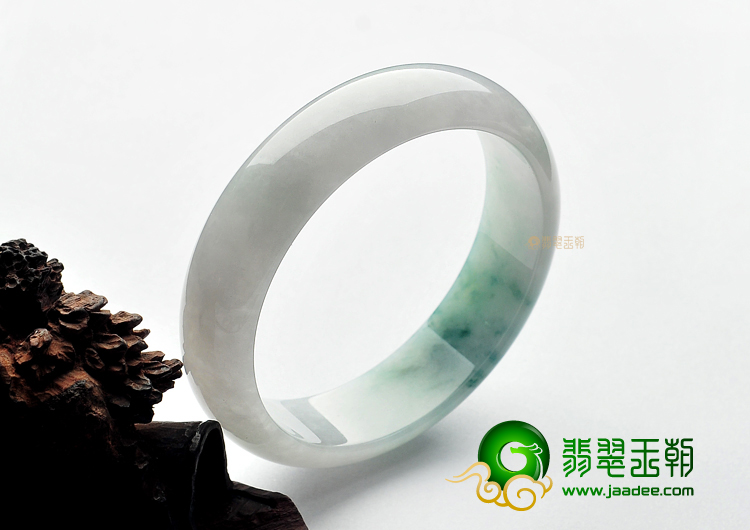 糯冰种飘花缅甸翡翠A货手镯(59.3mm)