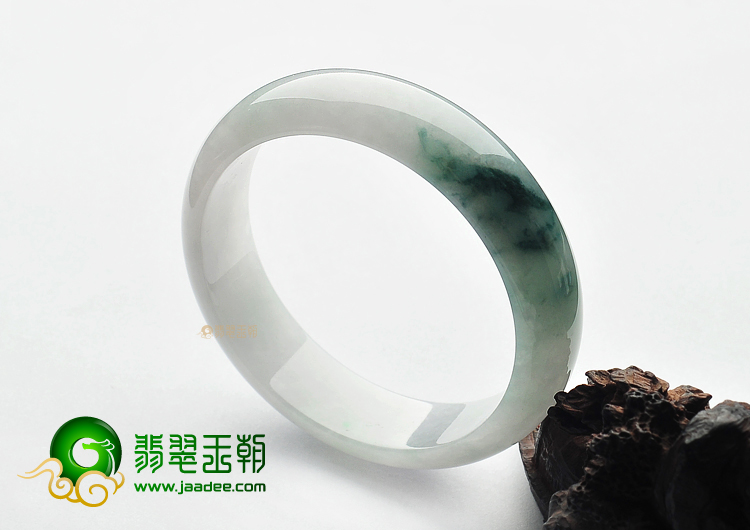 糯冰种飘花缅甸翡翠A货手镯(59.3mm)