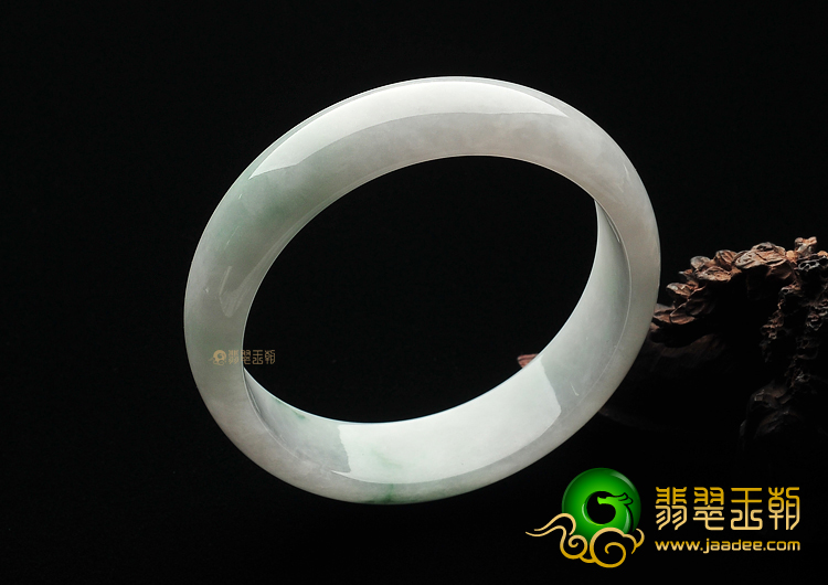 糯冰种飘花缅甸翡翠A货手镯(60.5mm)
