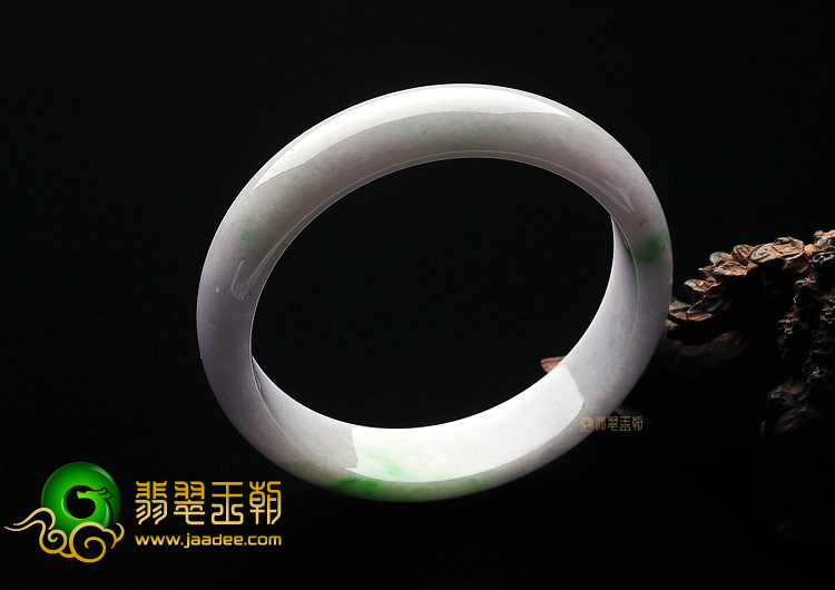 糯冰种春带彩缅甸翡翠A货手镯(58.5mm)