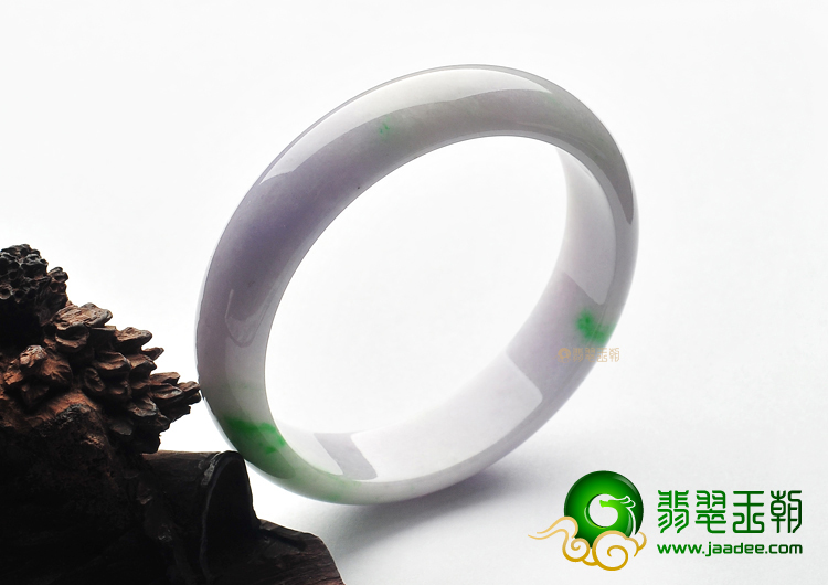 糯冰种春带彩缅甸翡翠A货手镯(58.5mm)