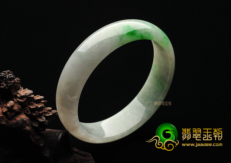 糯冰种飘翠缅甸翡翠A货手镯(58.3mm)