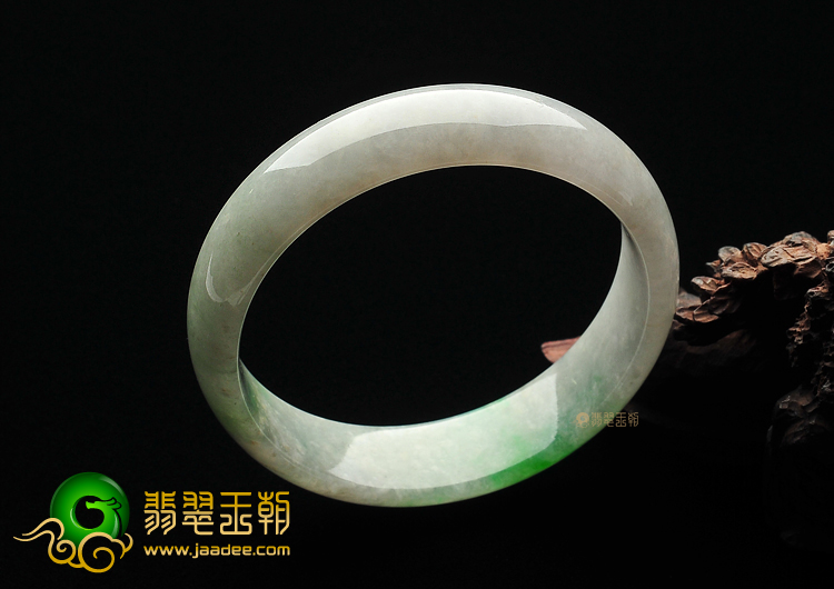 糯冰种飘翠缅甸翡翠A货手镯(58.3mm)