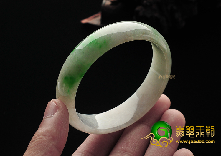 糯冰种飘翠缅甸翡翠A货手镯(58.3mm)