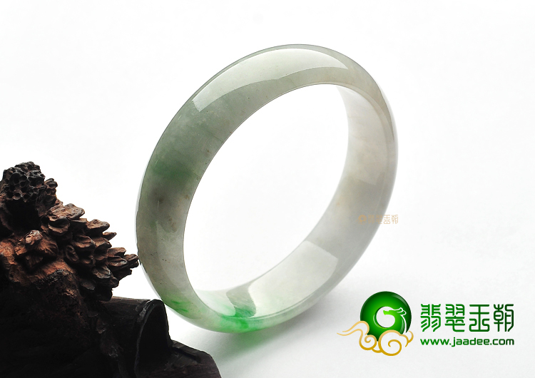 糯冰种飘翠缅甸翡翠A货手镯(58.3mm)
