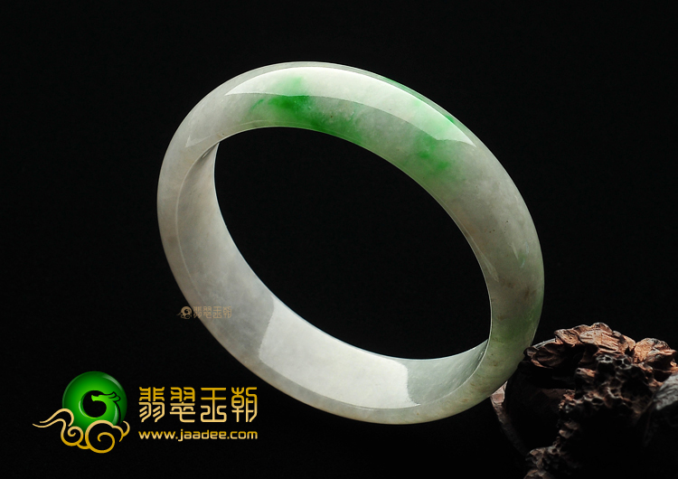 糯冰种飘翠缅甸翡翠A货手镯(58.3mm)