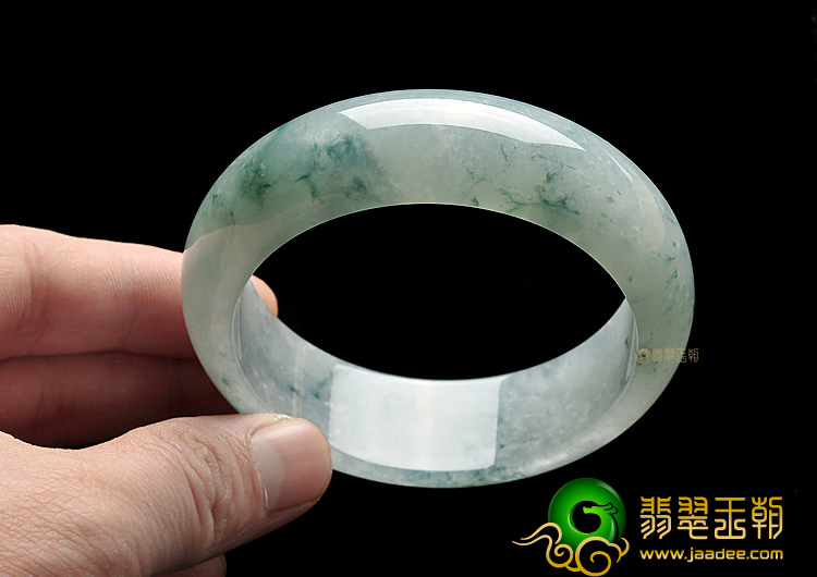 糯冰种飘花缅甸翡翠A货手镯(58.2mm)