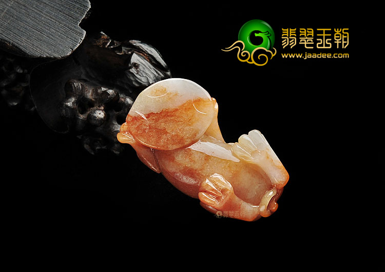 糯冰种红黄翡缅甸翡翠A货貔貅挂件