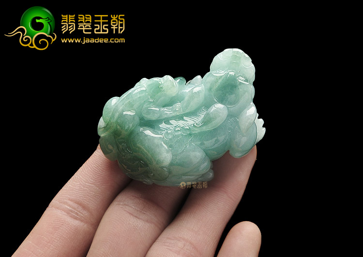 糯冰种晴水飘花貔貅挂件