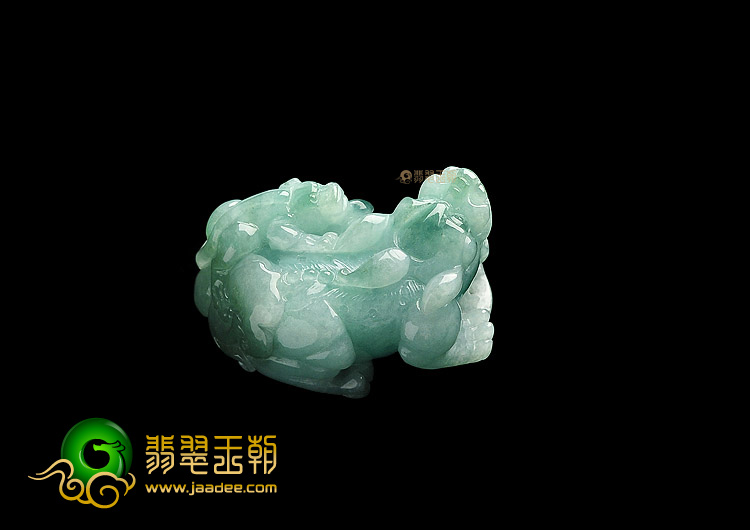 糯冰种晴水飘花貔貅挂件