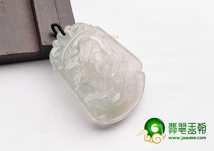 冰种晴水龙凤牌挂件