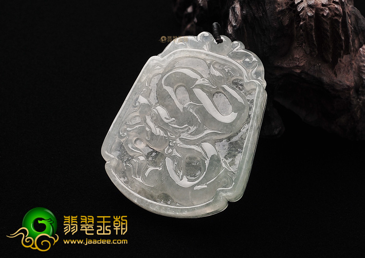 冰种晴水龙凤牌挂件