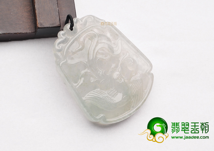 冰种晴水龙凤牌挂件