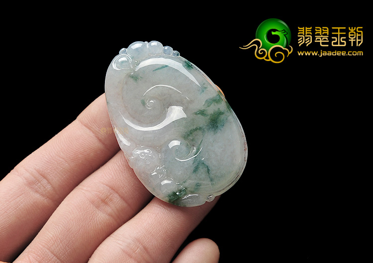 冰种飘花如意挂件
