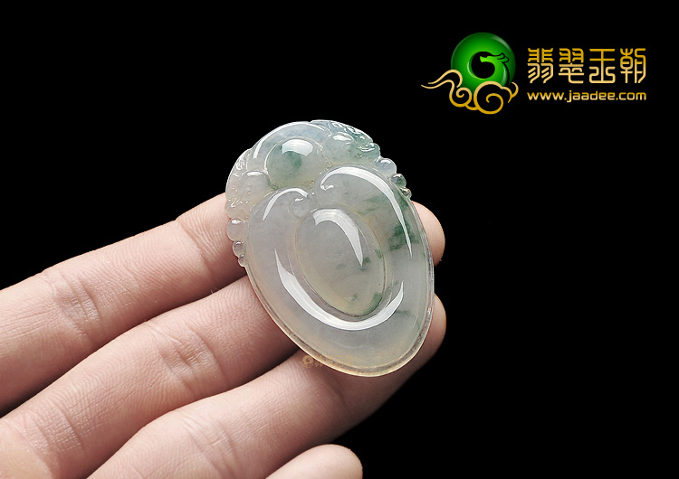 冰种飘花双龙如意挂件