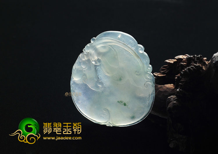 冰种飘花略带紫罗兰如意挂件