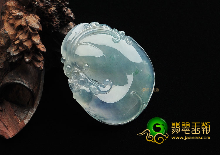 冰种飘花略带紫罗兰如意挂件