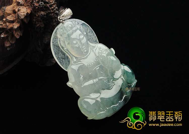 冰种飘花观音挂件