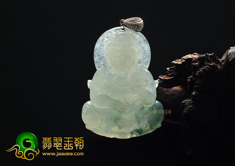冰种飘花观音挂件