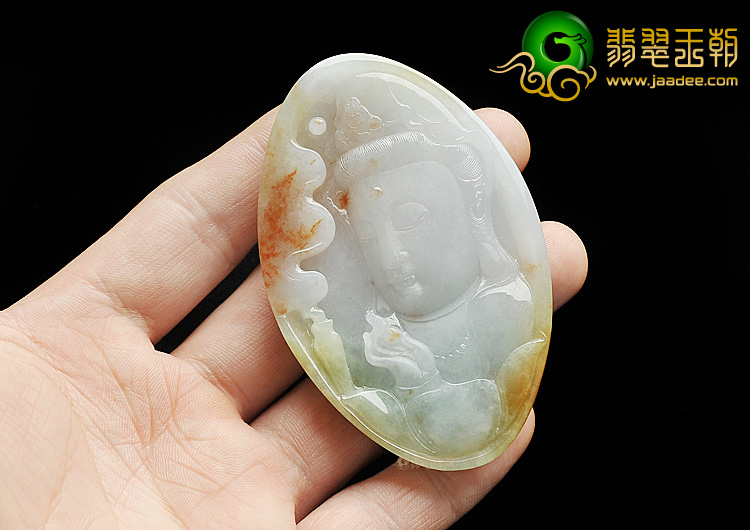 糯冰种晴水红翡观音头挂件