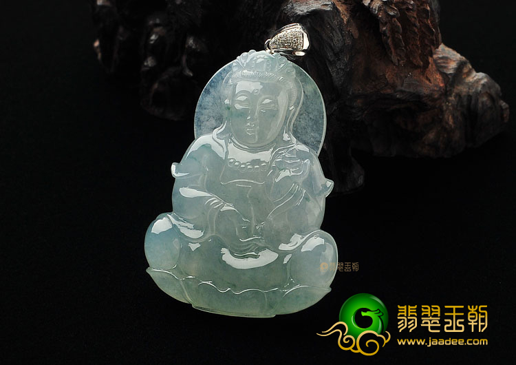 冰种飘花观音挂件