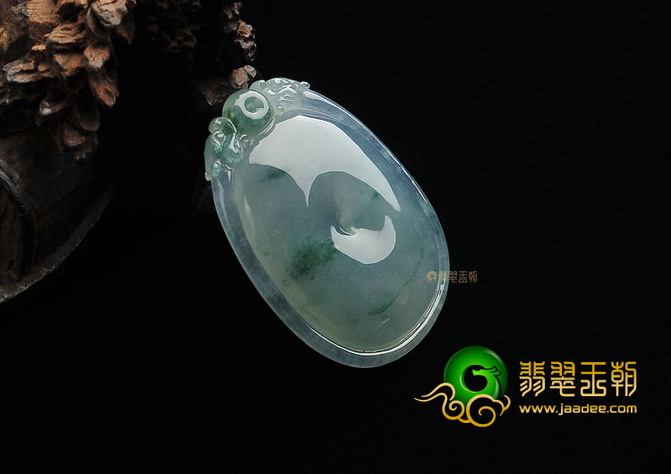 冰种飘花双龙如意挂件